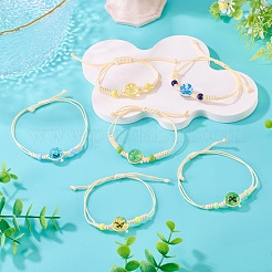 6Pcs 6 Styles Glass Bead Braided Bead Bracelets&nbsp;BJEW-TA0001-21