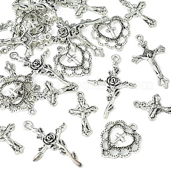 24Pcs 4 Styles Tibetan Style Alloy Pendants&nbsp;TIBE-FS0001-18