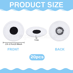 20Pcs Eyes Polyester Embroidery Iron on/Sew on Patches&nbsp;DIY-PH0036-61C-01