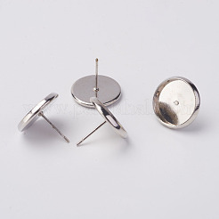 Brass Stud Earring Settings&nbsp;KK-H720-P-NR