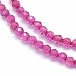 Lab Grown Red Corundum Beads Strands&nbsp;G-E411-40-2mm-1