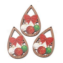 Single Face Printed Wood Big Pendants&nbsp;WOOD-D025-10