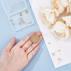10Pcs Brass Flower Stud Earring Findings&nbsp;KK-FH0006-77