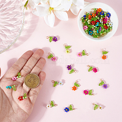 60Pcs Seed Beads Beaded Charms&nbsp;FIND-SC0020-24