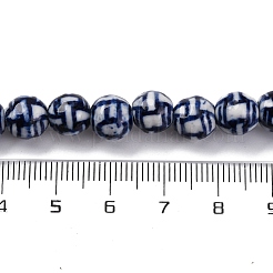 Handmade Blue and White Porcelain Beads Strands&nbsp;PORC-I027-02B