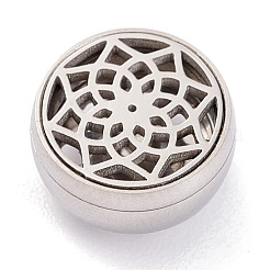 304 Stainless Steel Magnetic Diffuser Locket Aromatherapy Essential Oil Buckle&nbsp;AJEW-M027-13P