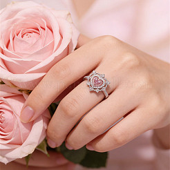 Alloy Micro Pave Cubic Zirconia Finger Rings for Women&nbsp;WGA8CFC-01