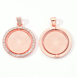 Alloy Pendant Cabochon Settings&nbsp;X-PALLOY-S107-005RG-RS
