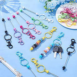 24Pcs 8 Colors Stainless Steel & Alloy Bar Beadable Keychain Clasps&nbsp;FIND-ME0002-95