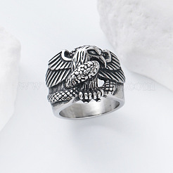 304 Stainless Steel Snake with Eagle Finger Rings for Men&nbsp;TH9949-1