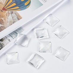 Transparent Glass Square Cabochons&nbsp;GGLA-A001-30mm