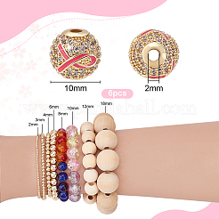 6Pcs Brass Micro Pave Cubic Zirconia Beads&nbsp;KK-PH0011-81