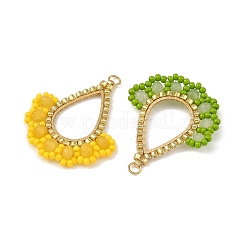 Dyed Natural Malaysia Jade & Glass Seed Beaded Pendants&nbsp;PALLOY-MZ01430