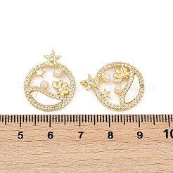 Brass Micro Pave Cubic Zirconia Pendants&nbsp;KK-U058-31G