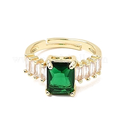 Brass Pave Cubic Zirconia Cuff Open Rings&nbsp;CU-CBA5C10-11G