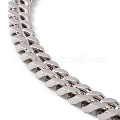 Non-Tarnish 304 Stainless Steel Curb Chains Necklace for Women&nbsp;NJEW-E155-02P-02