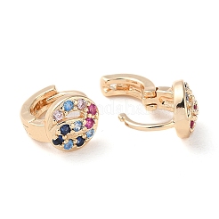 Rack Plating Brass Micro Pave Colorful Cubic Zirconia Hoop Earrings for Women&nbsp;LS-EJEW-P238-03KCG