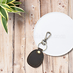 Oval Cowhide Pendant Keychains&nbsp;KEYC-WH20001-17B
