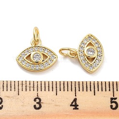 Rack Plating Brass Micro Pave Clear Cubic Zirconia Charms&nbsp;KK-C063-03G