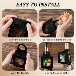 10Pcs Square Kraft Paper Wine Gift Hanging Boxes&nbsp;CON-CN0001-31A