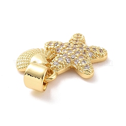 Brass Micro Pave Cubic Zirconia Charms&nbsp;KK-G444-02G-01