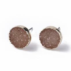 Electroplate Druzy Resin Stud Earrings&nbsp;RESI-S383-029