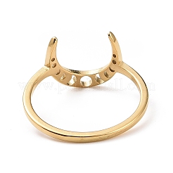 201 Stainless Steel Moon Phase Finger Ring for Women&nbsp;RJEW-A006-07G-1