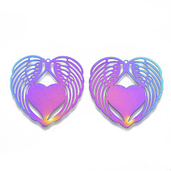 Ion Plating(IP) 201 Stainless Steel Filigree Pendants&nbsp;X-STAS-R102-26