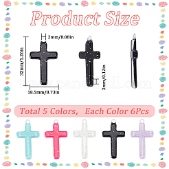 30Pcs 5 Colors Opaque Acrylic Pendants&nbsp;OACR-SC0001-35