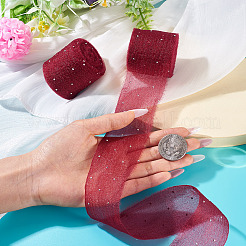 2Rolls Polyester Hot-fix Rhinestone Raw Edges Ribbon&nbsp;OCOR-TA0003-95J