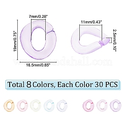 240Pcs 8 Colors Transparent Acrylic Linking Rings&nbsp;MACR-PH0001-46