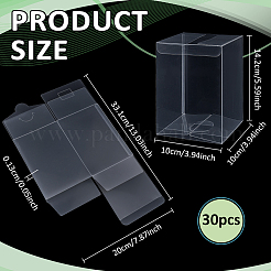 30Pcs Rectangle Transparent Plastic PVC Boxes Gift Packaging&nbsp;CON-BC0007-88