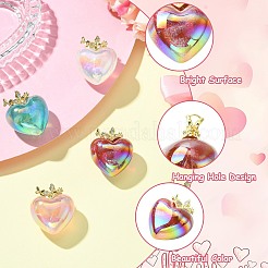 5Pcs 5 Colors Alloy Resin Pendants&nbsp;RESI-CJ0004-90