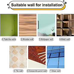 3Pcs Leaf Acrylic Mirror-Like Wall Stickers&nbsp;DIY-WH0304-722B