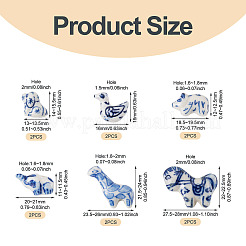 12Pcs 6 Styles Handmade Porcelain Beads&nbsp;PORC-TA0001-68