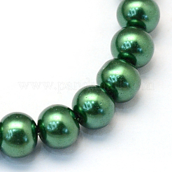Baking Paint Pearlized Glass Pearl Round Bead Strands&nbsp;X-HY-Q003-10mm-71