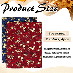 4Pcs 2 Colors Japanese Style Flower Cotton Fiber Cloth Fabric&nbsp;DIY-MA0007-17
