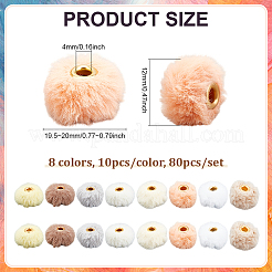 80Pcs 8 Colors Imitation Rabbit Hair European Beads&nbsp;FIND-PH0027-68A