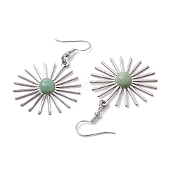Star 201 Stainless Steel Natural Gemstone Dangle Earrings for Women&nbsp;EJEW-JE05835