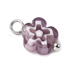 Handmade Millefiori Glass Charms&nbsp;PALLOY-JF04572-02