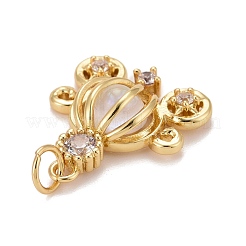 Brass Micro Pave Clear Cubic Zirconia Pendants&nbsp;ZIRC-C030-06G
