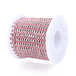 Silver Plated Brass Rhinestone Strass Chains&nbsp;CHC-N020-11D