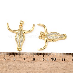 Brass Micro Pave Clear Cubic Zirconia Pendants&nbsp;KK-F919-31B-G