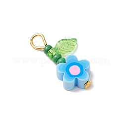Handmade Flower Printed Polymer Clay Beads Pendants&nbsp;PALLOY-MZ00802