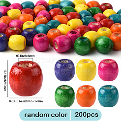 200Pcs Dyed Natural Maple Wood Beads&nbsp;WOOD-SP0001-64