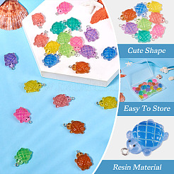 32Pcs 8 Colors Gradient Color & Luminous Opaque Resin Pendants&nbsp;RESI-TA0003-64