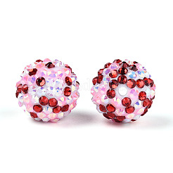 Valentine's Day Theme Round Resin Rhinestone Beads&nbsp;OACR-T028-66B