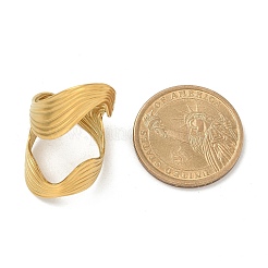 Ion Plating(IP) 304 Stainless Steel Open Cuff Ring for Women&nbsp;RJEW-M025-03G