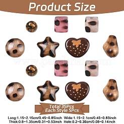 35Pcs 7 Styles Leopard Print Opaque Acrylic Beads&nbsp;FIND-YW0011-31