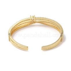Clear Cubic Zirconia Criss Cross Cuff Bangle&nbsp;BJEW-R311-01G